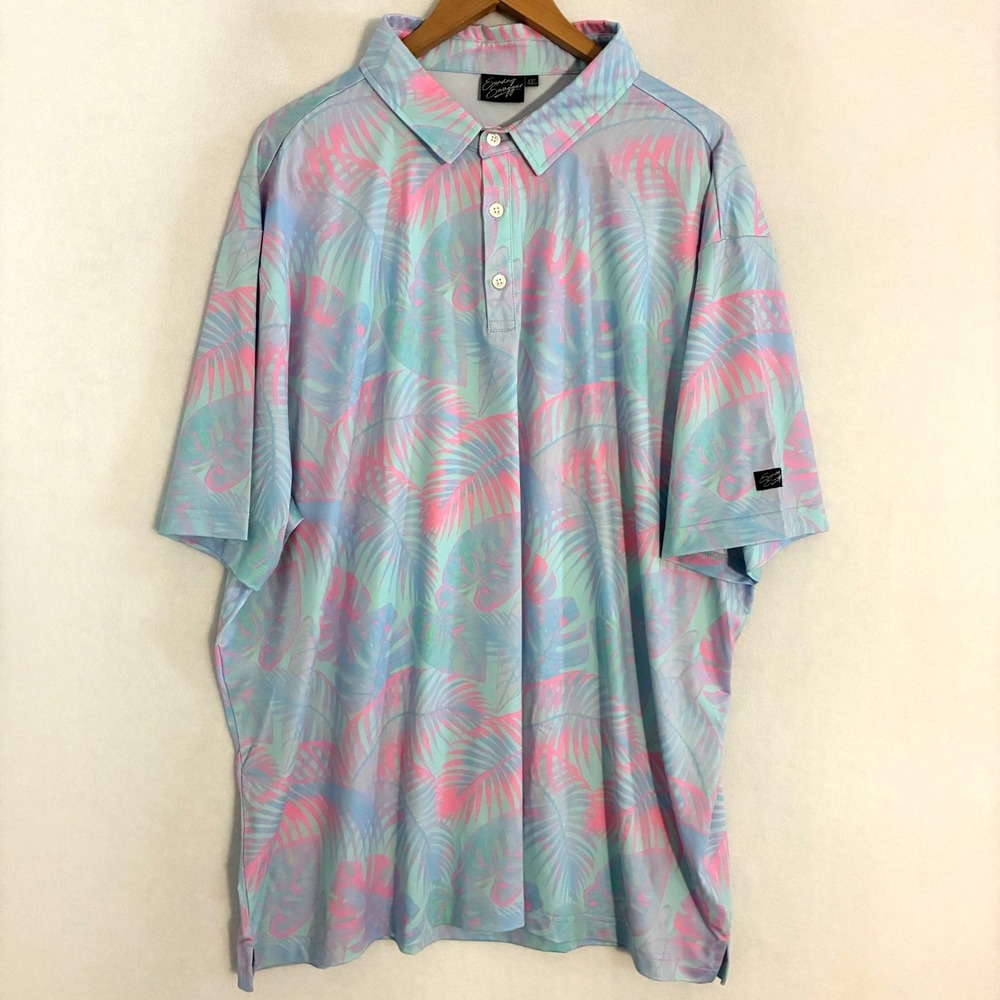Sunday Swagger Polo Shirt Mens 4XL Performance Golf Floral‎ Tropical Lightweight